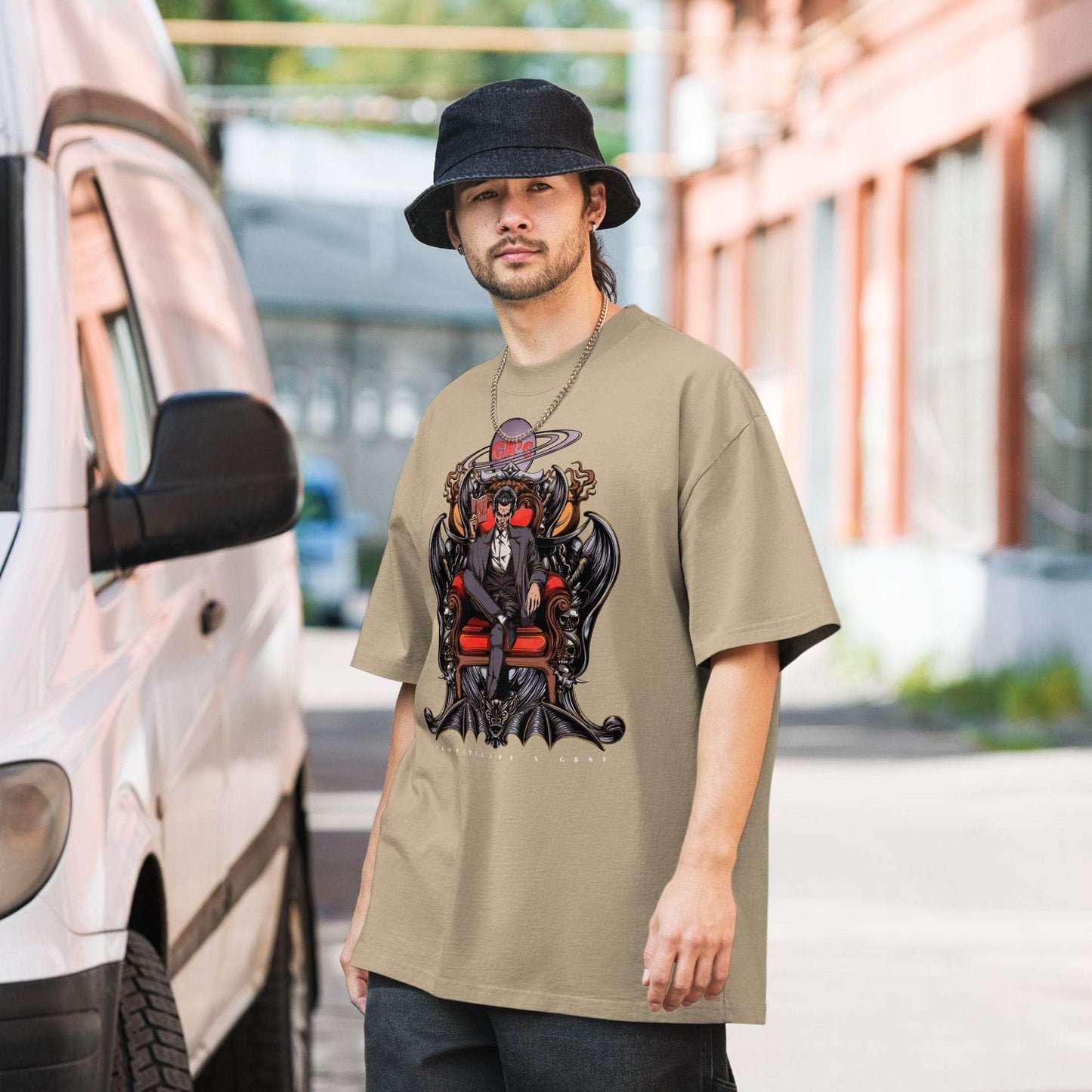 GBNY Faded Khaki / S Vamp Life X GBNY "Street Vamp" Oversized Faded T-shirt - Men's 8531549_17573