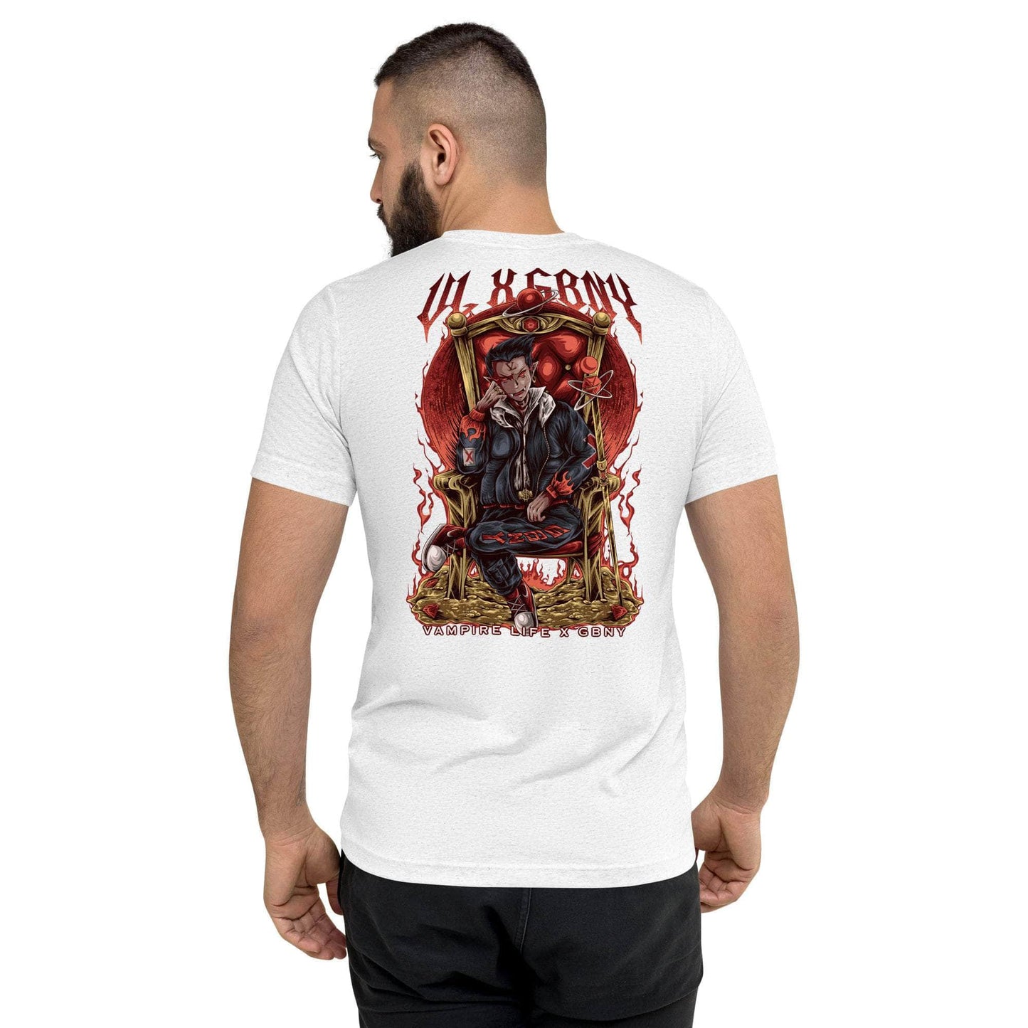 GBNY Solid White Triblend / XS Vamp Life X GBNY "Vampires Throne" T-shirt - Men's 6950324_16792