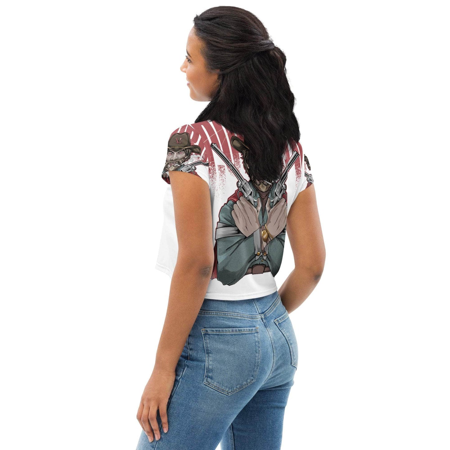 Vamp Life X GBNY "Cow Boy" All-Over Print Crop Tee
