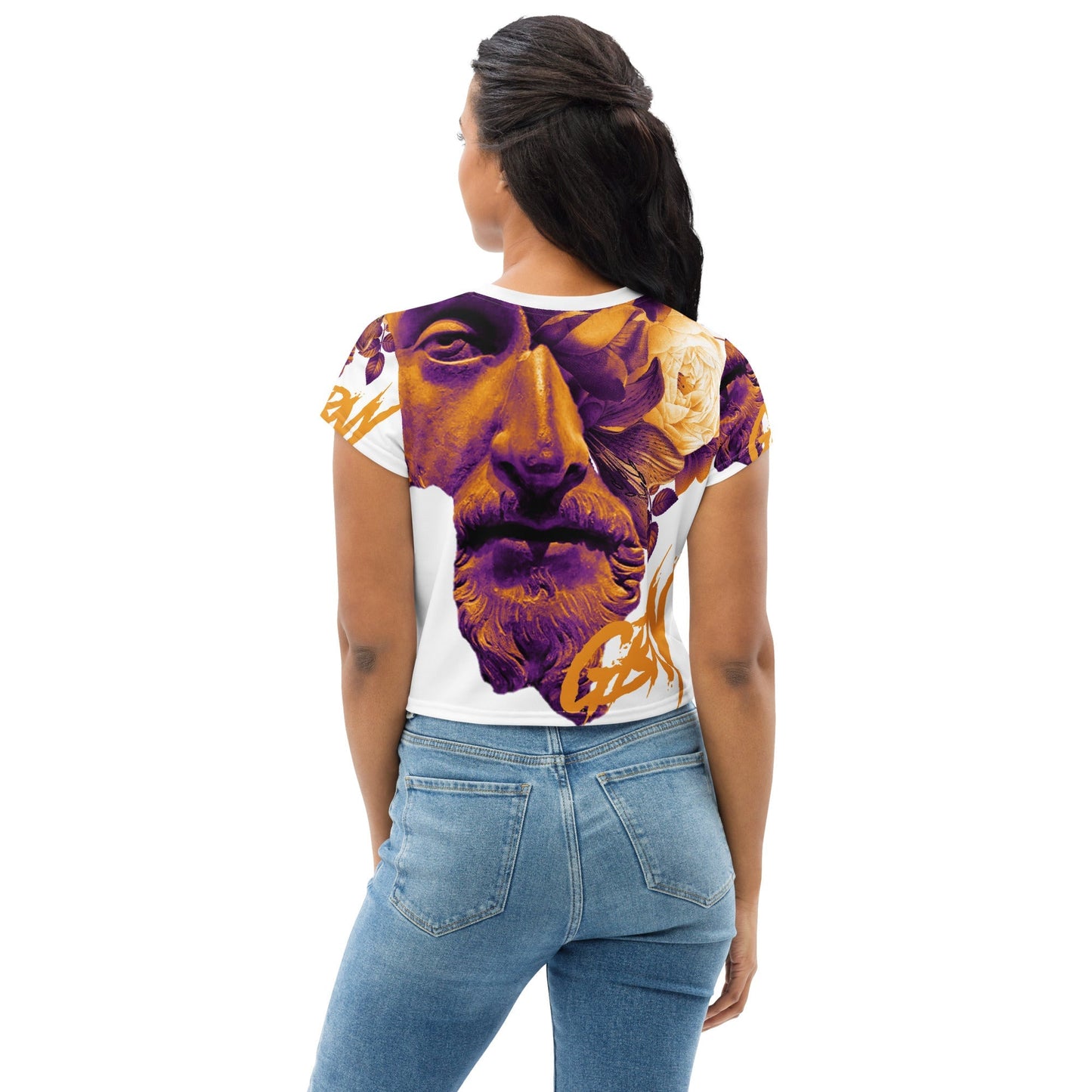 Vamp Life X GBNY "Roman Gods" All-Over Print Crop Tee - Women's