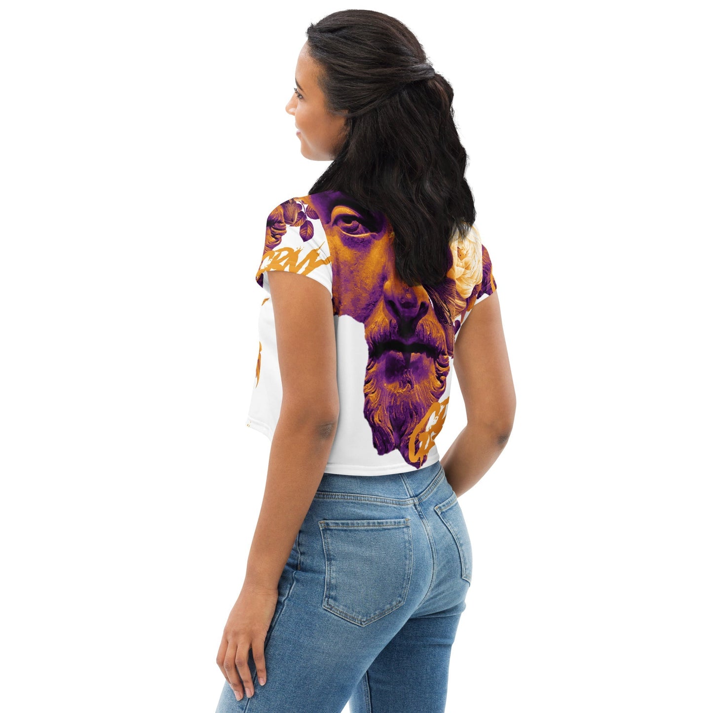 Vamp Life X GBNY "Roman Gods" All-Over Print Crop Tee - Women's