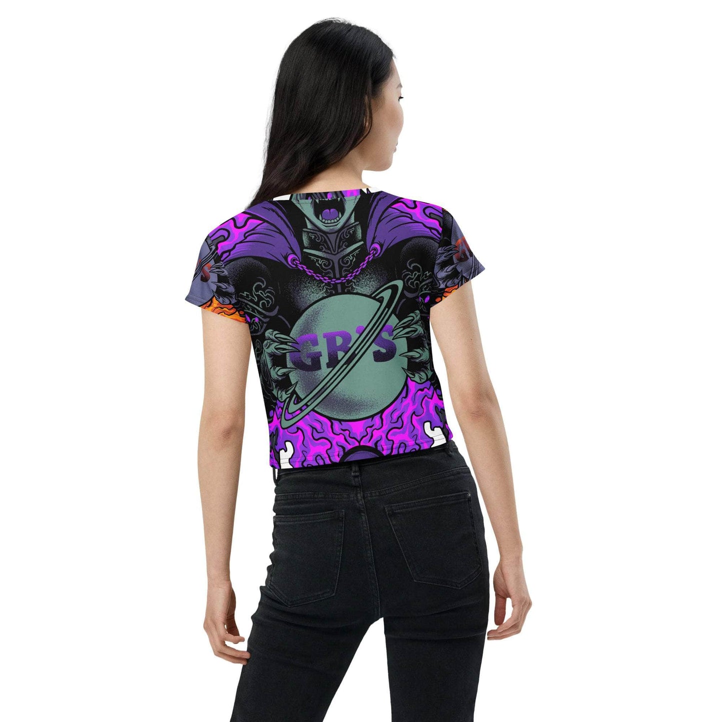 Vamp Life X GBNY "Scare The Scary" All-Over Print Crop Tee - Women's