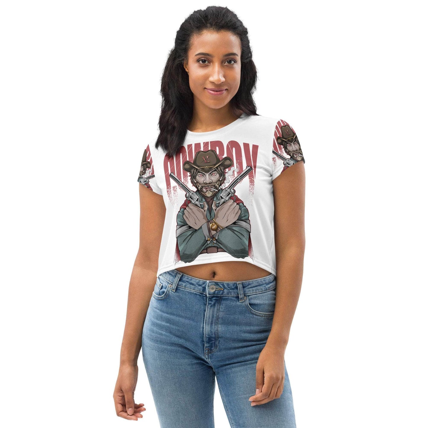 GBNY XS Vamp Life X GBNY "Cow Boy" All-Over Print Crop Tee 2507801_9340