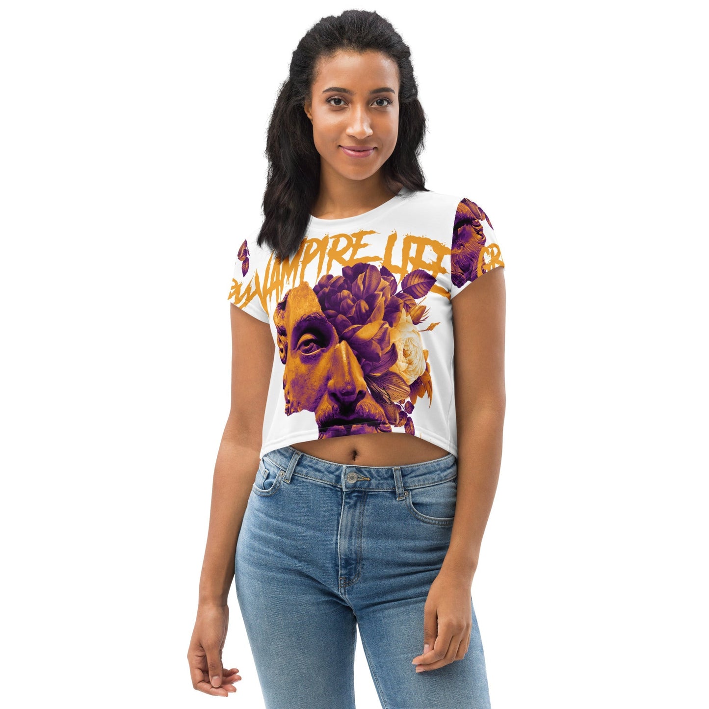 GBNY XS Vamp Life X GBNY "Roman Gods" All-Over Print Crop Tee - Women's 3757228_9340