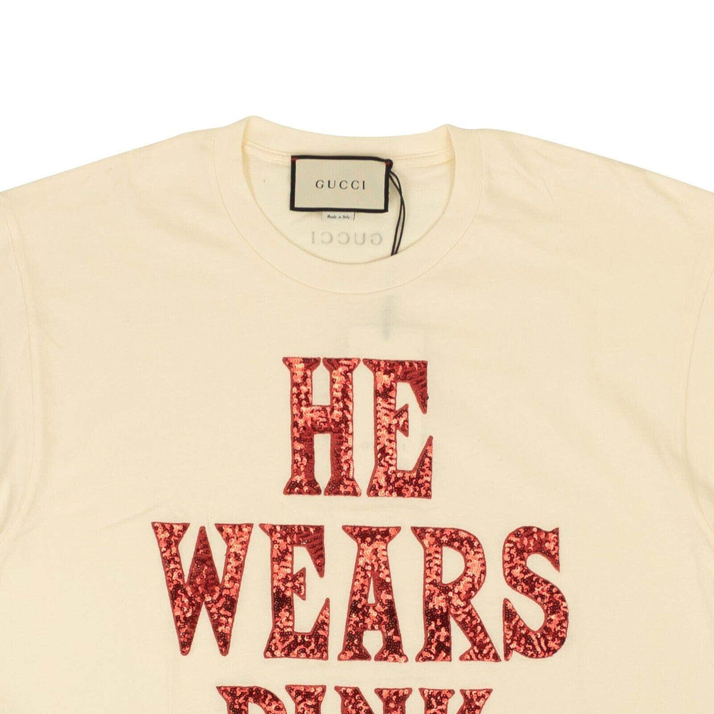 Ivory He Wears Pink Sequin Shoes Short Sleeve T-Shirt