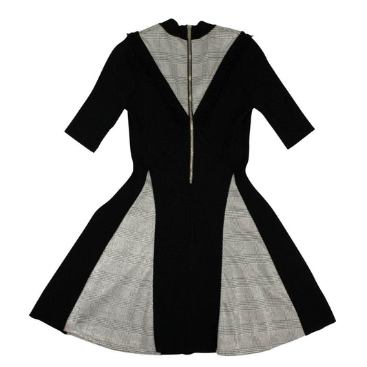 Black Plaid Skater Dress