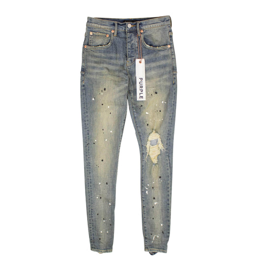 Mid Rise Destroy Paint Jeans