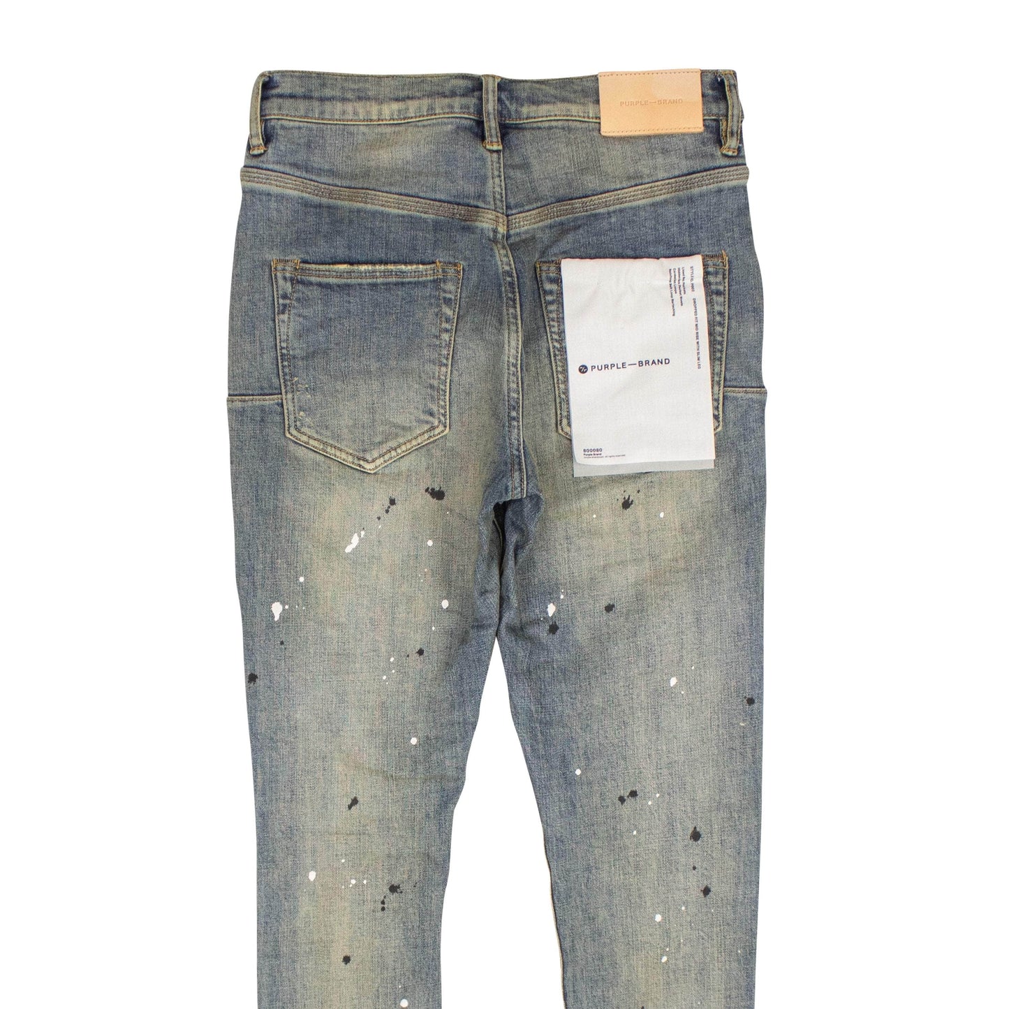 Mid Rise Destroy Paint Jeans